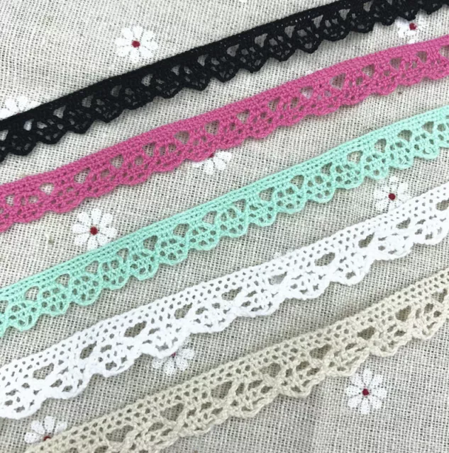 10 Yard Multicolor Crochet Lace Trim Wedding Bridal Ribbon Sewing hand crafts