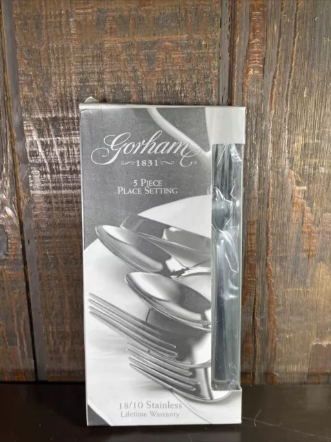 Gorham Crown Tip Stainless 5 Piece Place Setting 18/10 Flatware New In Box