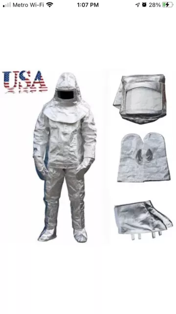 1000°C Thermal Radiation Degree Heat Resistant Aluminized Suit Fireproof Cloth