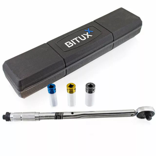 Bituxx Radwechselset Drehmomentschlüssel 1/2" Ratsche 3 Felgenschutz Schlagnüsse