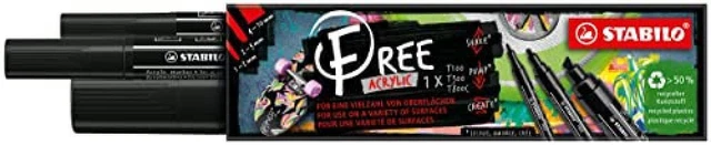 (TG. punte diverse) Pennarello acrilico - STABILO FREE Acrylic - Pack da 3 Marke