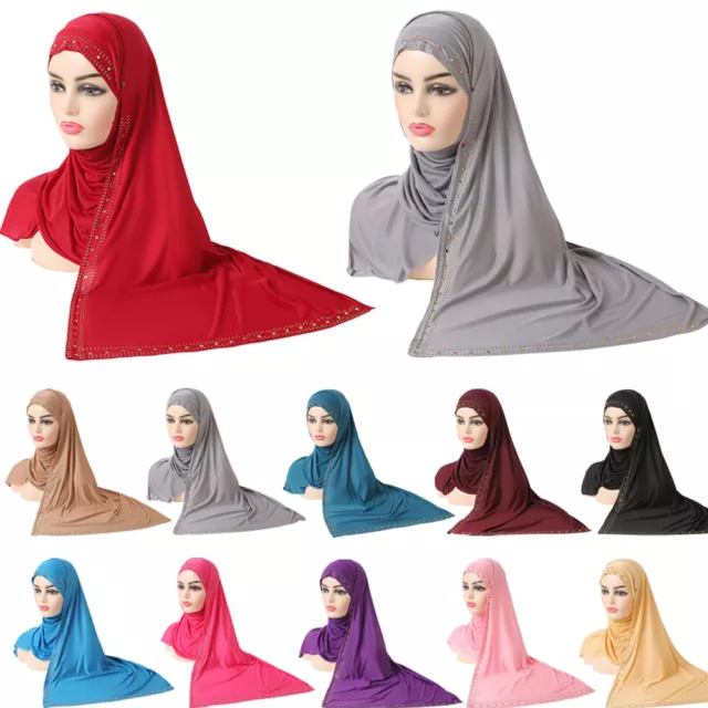 Muslim Women Hijab Turban Long Head Scarf Amira Shawl Wrap Scarves Islamic Arab