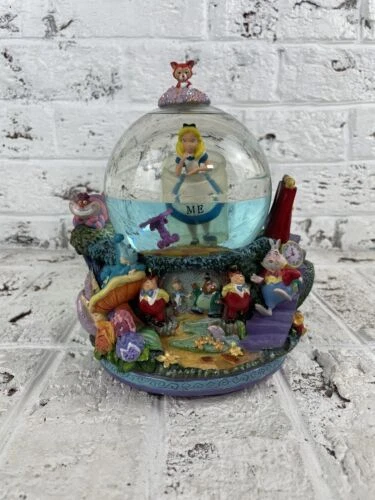 Disney Alice in Wonderland Snow Globe Dome Music Box Discontinued Item Disney Alice in Wonderland Snow Globe Dome Music Box Discontinued Item