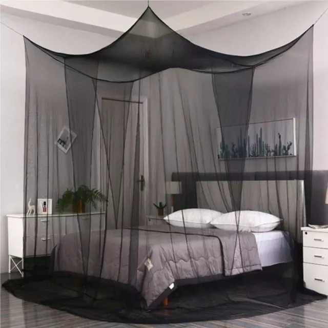 4 Corner Post Bed Canopy Mosquito Net Full Queen King Size Netting Bedding New