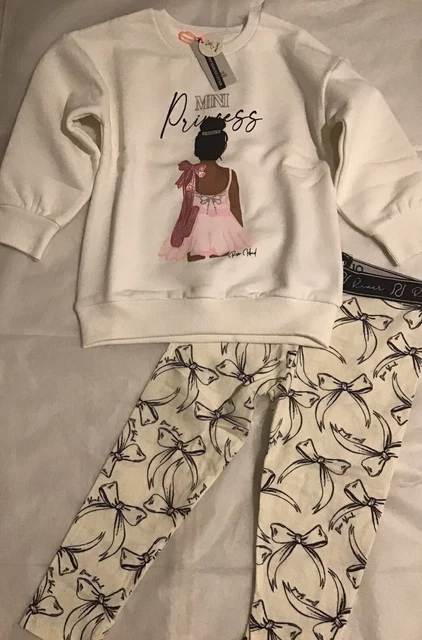Set felpa mini bambina River Island età 9-12 mesi mini principessa nuova con etichette