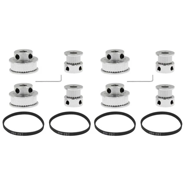 4 Sets GT2 Gear Directional Roller Aluminum Synchronous Wheel Set for 3D Printer R6D4