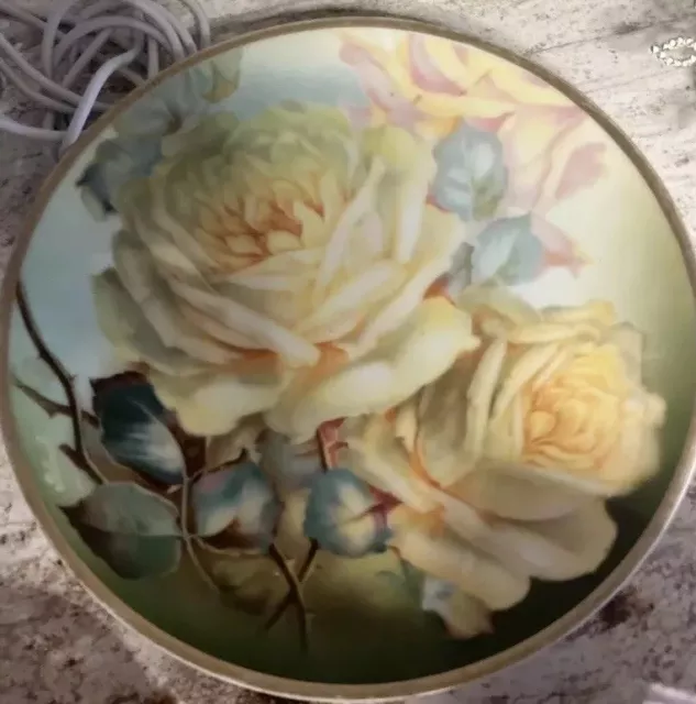 SEVRES  Vintage  Plate  HAND PAINTED 10” YELLOW ROSE