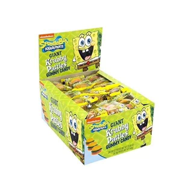 Spongebob Squarepants Giant Krabby Patties Gummy Candy (Pack of 36)- Free Ship