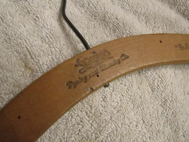 Vintage Wooden Hanger Lungstras Die & Cleaning Co Boil-O-Gasolyn St Louis 1920s