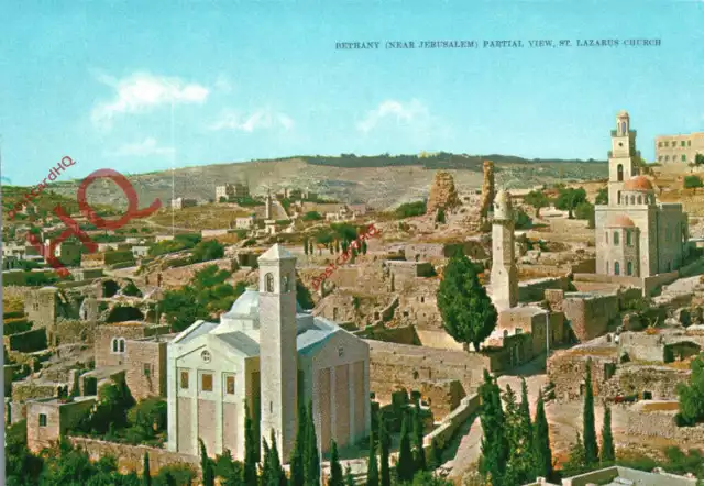 Bild Postkarte>>Bethanien, in der Nähe von Jerusalem Teilansicht, Lazaruskirche