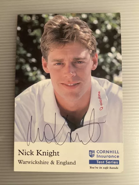 Nick Knight SIGNED Cricket Warwickshire & England Photo Autograph