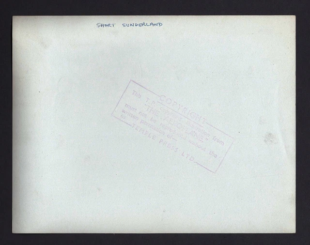 Short Sunderland Flying Boat Oqzs Vintage Original Press Photo Raf 3 2