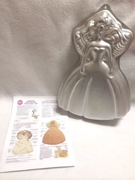 Wilton Barbie Dream Bride Birthday Cake Pan Mold Vtg 1992 With Instructions
