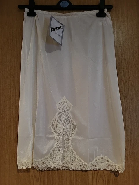 Sottoveste sottoslip vintage da donna avorio taglia 12/14 nuove etichette
