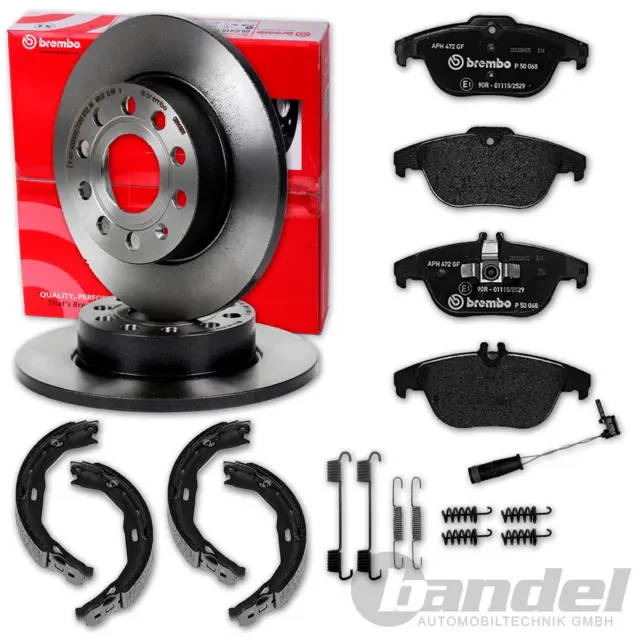 brembo BREMSSCHEIBEN + BELÄGE + HANDBREMSE HINTEN für MERCEDES W204 S204 C204