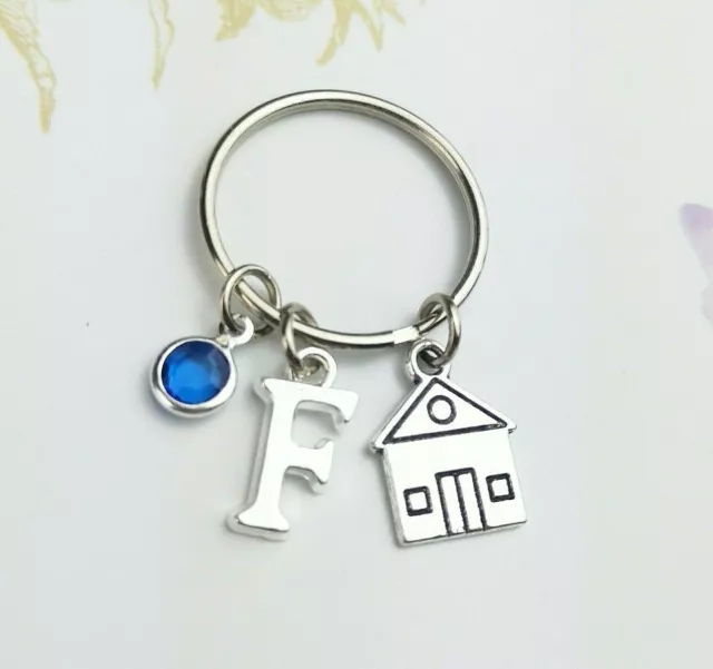 New Home Owner Gift House Keyring Personalised Housewarming First Moving Away