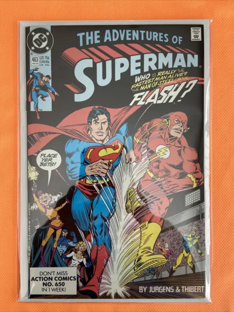 Adventures Of Superman #463 DC Comics (Feb, 1990)  KEY! Wally West Flash Race