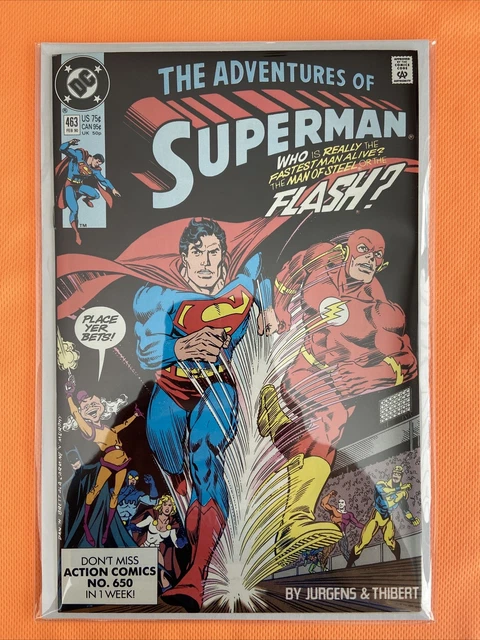 Adventures Of Superman #463 DC Comics (Feb, 1990)  KEY! Wally West Flash Race