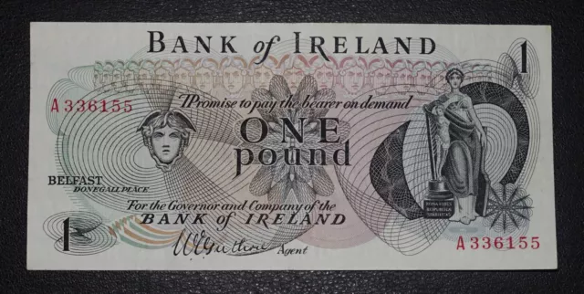 1967 £1 Bank of Ireland Belfast Northern Ireland Guthrie -  P-56  - A336155