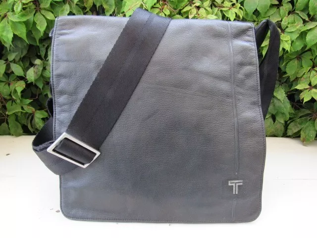 TUMI Black Nappa Leather Crossbody Bag Alpha Travel Organizer Tote 6970D