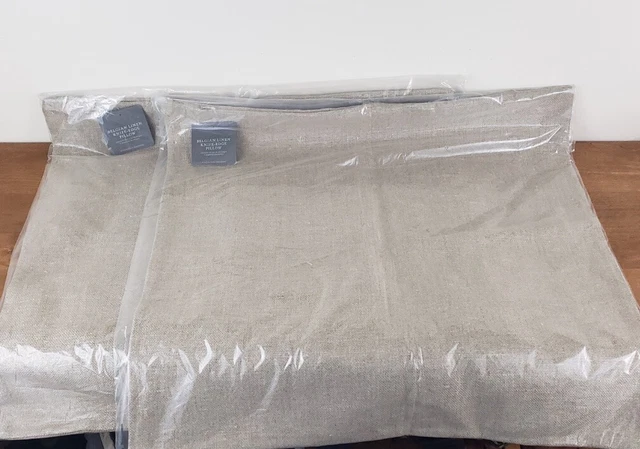 Restoration Hardware Set of 2 Belgian Linen Knife Edge Pillow Shams 22”x22”, NEW Restoration Hardware Set of 2 Belgian Linen Knife Edge Pillow Shams 22”x22”, NEW