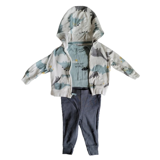 Carters Baby Boy Dinosaur Outfit size 6 months  3 Piece Set with Jacket