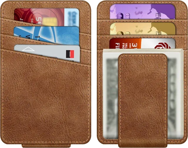 Genuine Leather RFID Blocking Credit Card Holder Minimalist Front Pocket Wallet