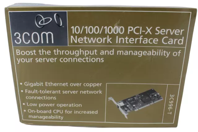 New Still Sealed 3Com 3C996-T 10/100/1000 PCI-X Server Network Interface Card