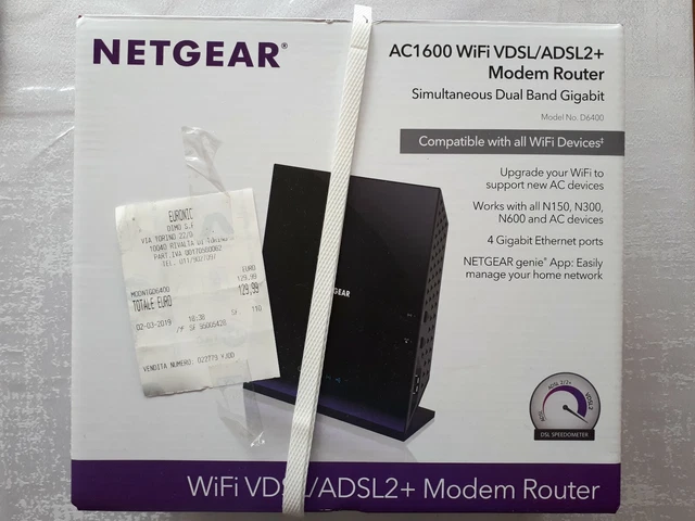 NETGEAR AC1600 WiFi VDSL/ADSL2  + Modem Router - COME NUOVO
