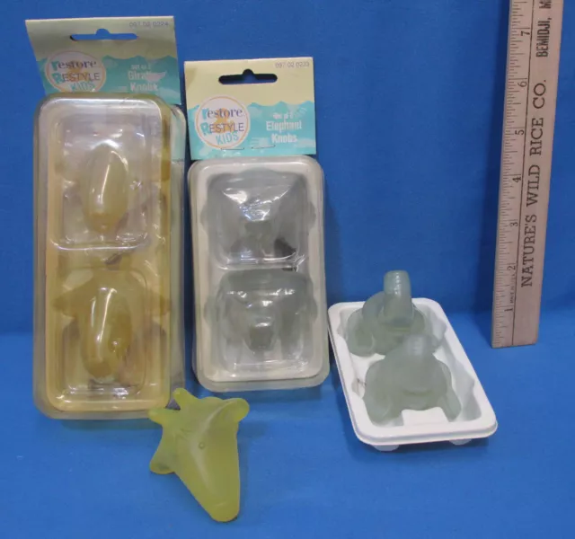 Vintage Safari Circus Dresser Knobs Elephant Giraffe Restore & Restyle Lot of 7