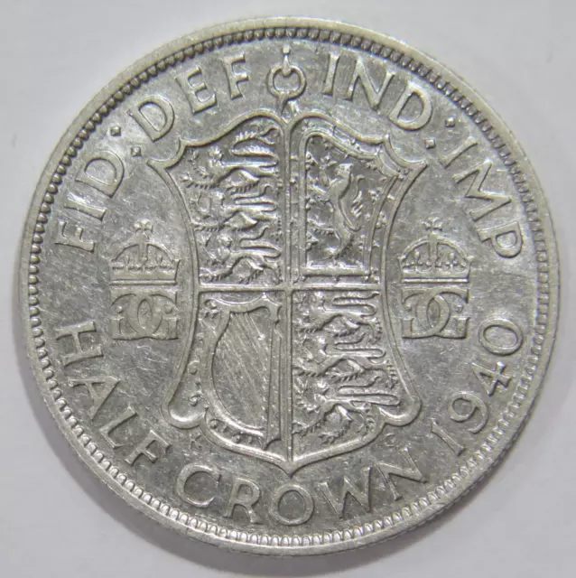 Great Britain 1/2 Crown King George Vi 1940 Wwii Era Silver World Coin 🌈⭐🌈