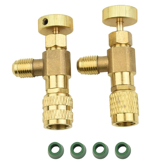 Vanne De Réfrigération De Climatisation, Asudaro 2 Pcs Soupape de Sécurité R410A R22 Adaptateur Vanne de Réfrigérant Outil Compatible avec Adaptateur 1/4 Mâle vers 5/16 Femelle Vanne De Réfrigération De Climatisation, Asudaro 2 Pcs Soupape de Sécurité R410A R22 Adaptateur Vanne de Réfrigérant Outil Compatible avec Adaptateur 1/4 Mâle vers 5/16 Femelle