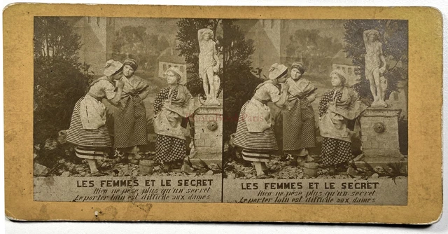 Photo Stéréo Ancienne Marseille Porte D'Aix Vers 1870 - Tirage D'époque Original 10.5x18 Cm
