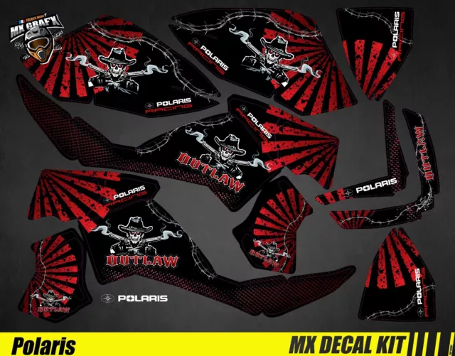 Kit Déco Quad pour / Atv Decal Kit for Polaris Outlaw - Outlaw Red