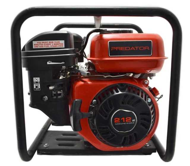 PREDATOR 63405 2" 212cc 158GPM PORTABLE RECOIL GAS ENGINE SEMI-TRASH WATER PUMP