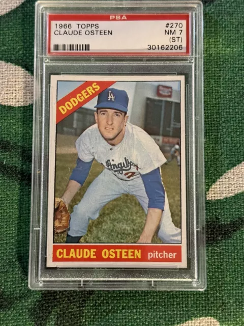 1966 Topps #270 Claude Osteen  Dodgers PSA 7 (ST) Centered