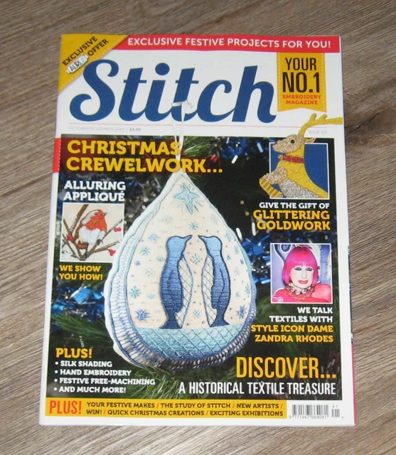 STITCH EMBROIDERY MAGAZINE 121 projects Zandra Rhodes PENGUINS