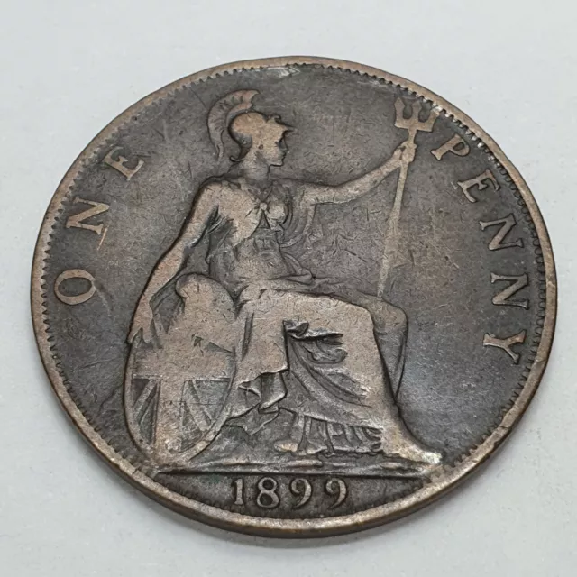 Great Britain Penny 1899 UK Coin 03270D