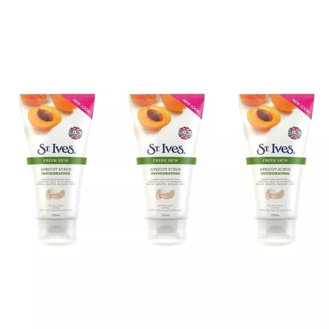St. Ives Invigorating Apricot Facial Scrub 150ml Pack of 3