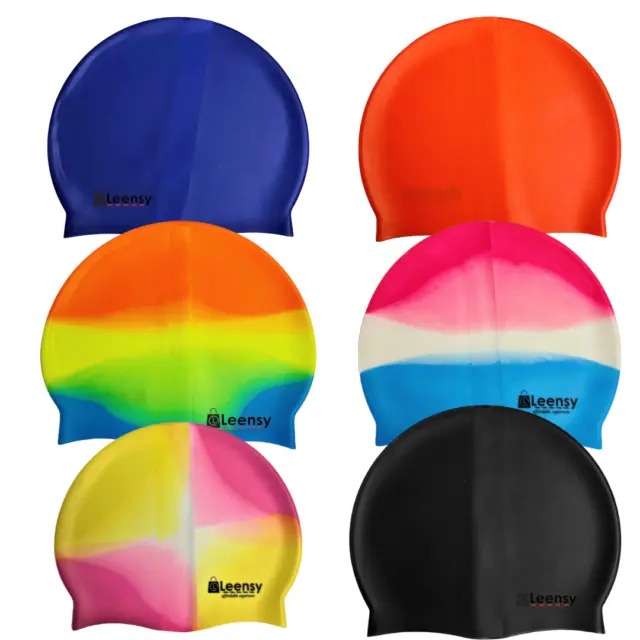 Adult Swimming Hat Durable Elastic Silicone Pool Beach Swim Head Cap Summer UK