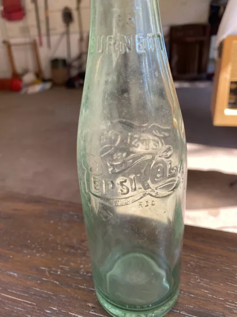 Embossed Double Dot Pepsi Cola Bottle, Durham NC, 1939