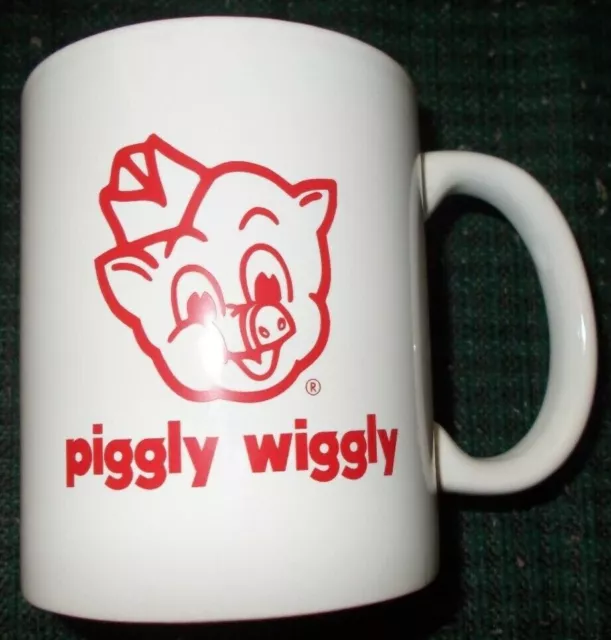 New Piggly Wiggly Grocery Store Mug Coffee Cup White and Red, never used