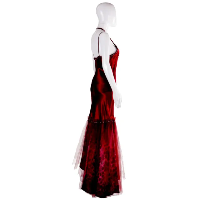 abito donna vestito estivo alta moda couture brand griff animalier rosso perline 3