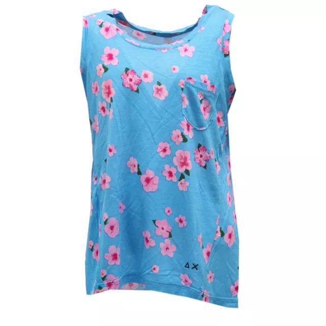 8277V maglia bimba SUN 68 canotta viscose turquoise/rose shirt girl kid