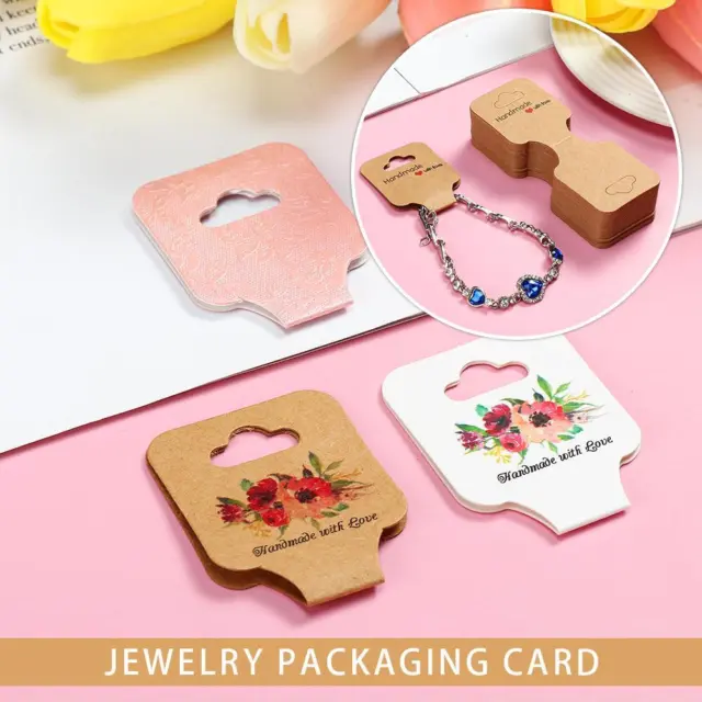 Soporte de exhibición de cartón joyería embalaje tarjeta colgante etiqueta en blanco paquete hágalo usted mismo