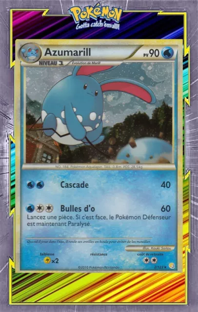 Azumarill Holo - HS01:HeartGold SoulSilver - 2/123-Carte Pokemon Française