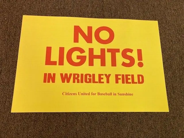 No Lights in Wrigley Field 1988 Chicago Cubs Cardstock Poster 12x18