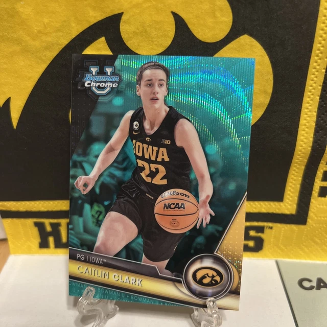 CAITLIN CLARK 2024 Bowman U Chrome 34 RARE Aqua Wave Refractor SSP 125
