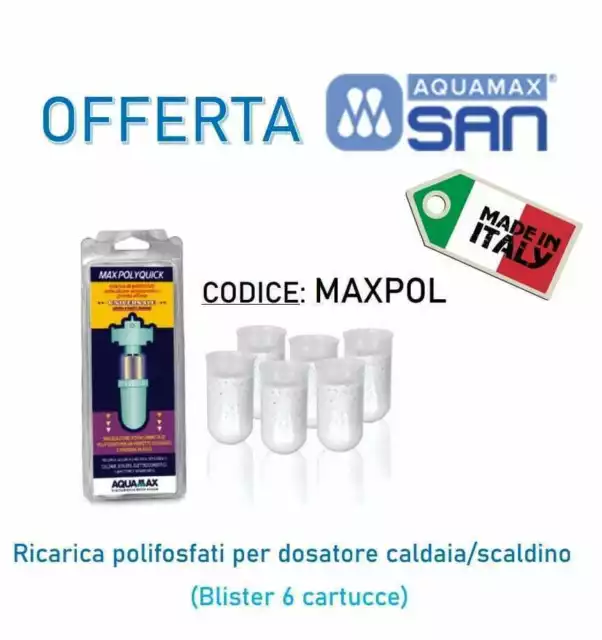 RICARICA POLIFOSFATI MAXPOLYQUICK per dosatore 6 cartucce dosamax blu  aquamax EUR 5,80 - PicClick IT