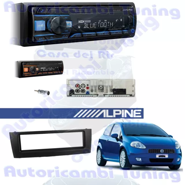 Kit Radio Autoradio ALPINE UTE-200BT mascherina 1 DIN Nera FIAT GRANDE PUNTO